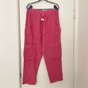 Free People NWT Pink Casual Utility Cargo Pants